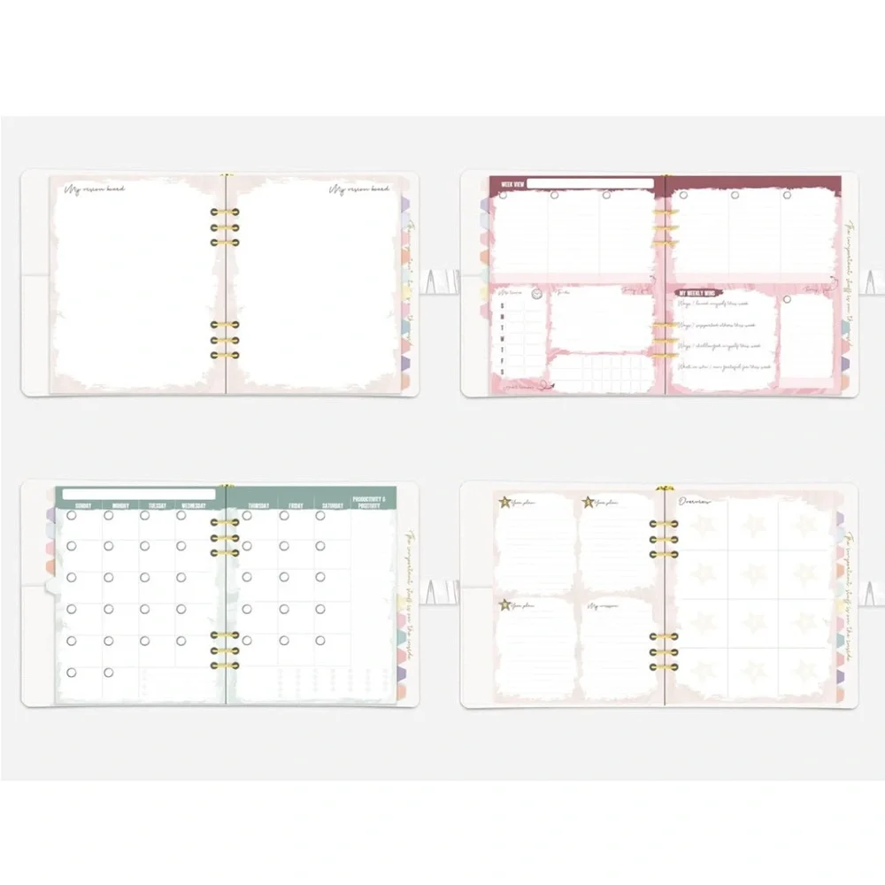 Self Funding Luxury Undated 12 Month Planner / Daily Organizer, Pink Marble, NEW